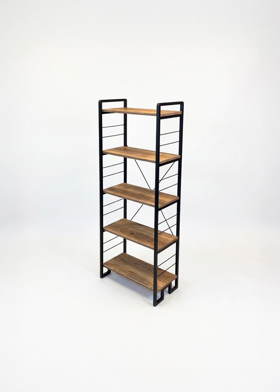 Corp biblioteca, Hanah Home, Moner, 60x155x30 cm, Pin Atlantic / Negru — imaginea 4