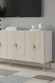 Consola, Hanah Home, Ayshe 180, 180x75x32 cm, White / Travertine / Gold