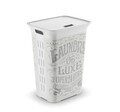 Cos de rufe, Kis, Chic Laundry, 60 L, plastic, alb/gri