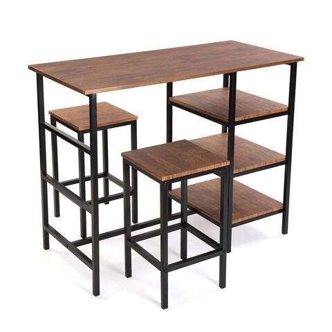 Set masa si scaune 3 piese Hudson Dark, Versa, 105.5 x 50 x 85 cm, metal/MDF