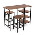 Set masa si scaune 3 piese Hudson Dark, Versa, 105.5 x 50 x 85 cm, metal/MDF