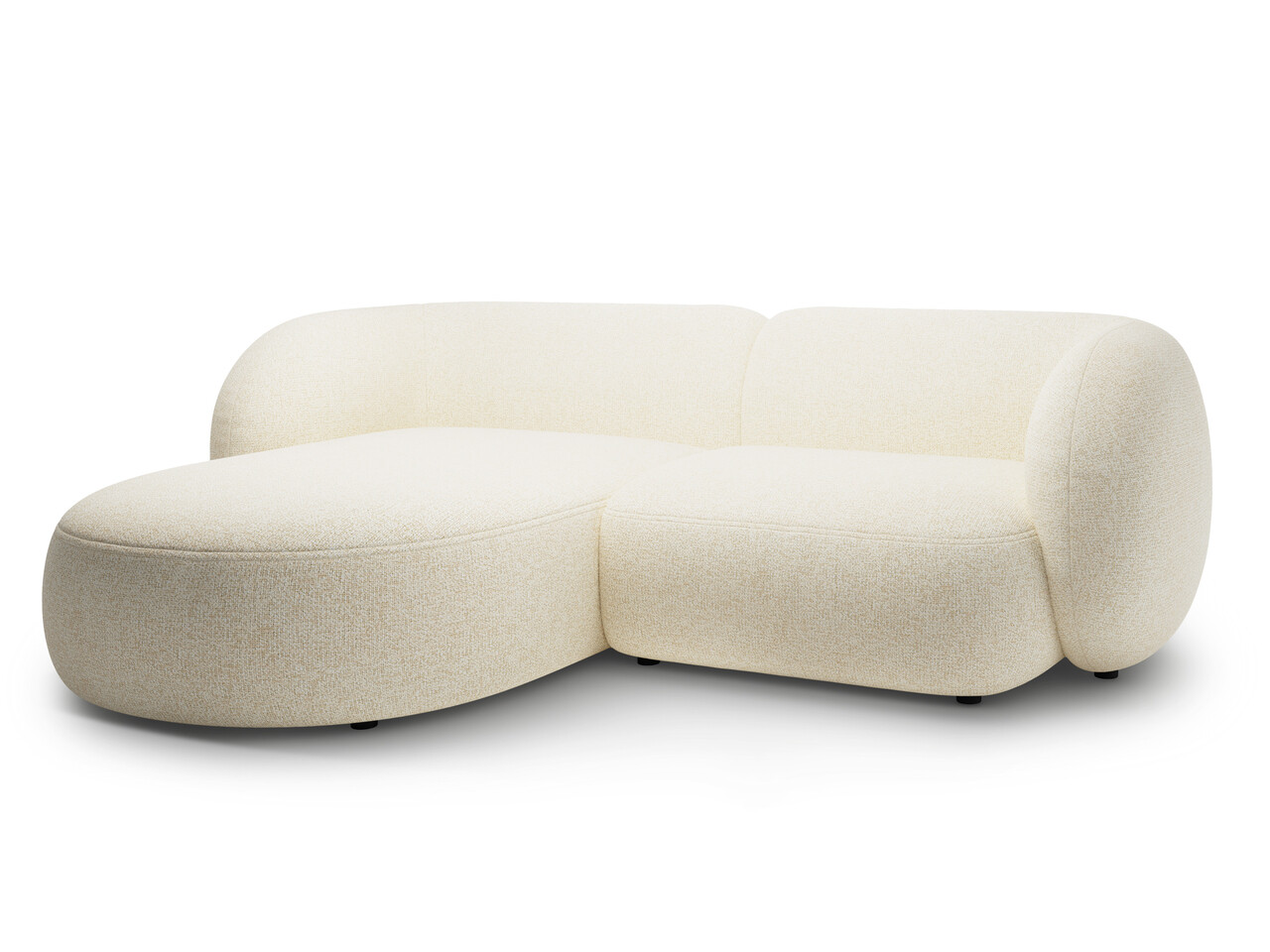 Coltar stanga 2 locuri, Kate, Micadoni, 255x176x76 cm, tesatura structurata, bej deschis - 1 | YEO