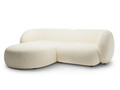 Coltar stanga 2 locuri, Kate, Micadoni, 255x176x76 cm, tesatura structurata, bej deschis