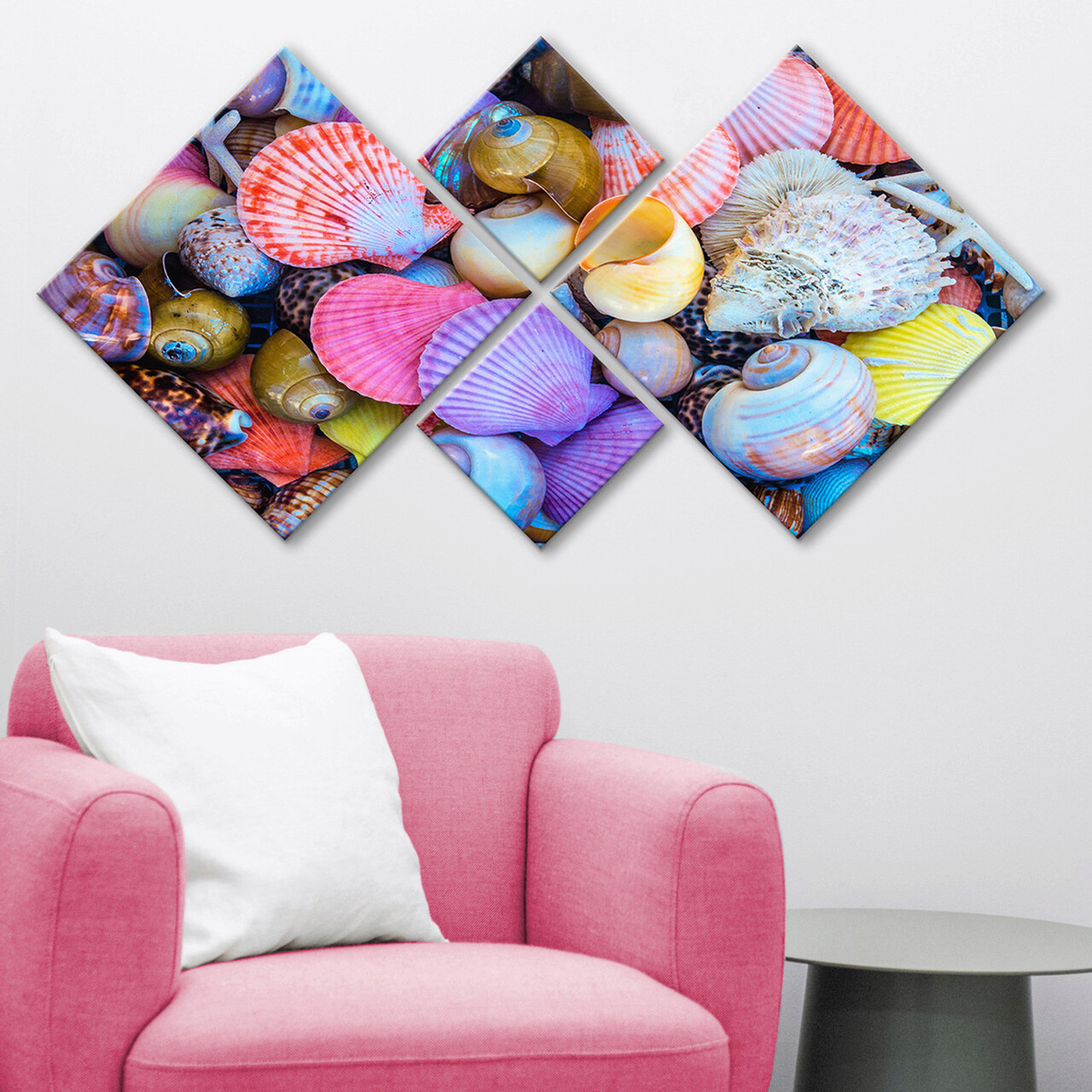 Set 4 tablouri decorative, 4MDF276415940, MDF, Imprimat UV, Multicolor