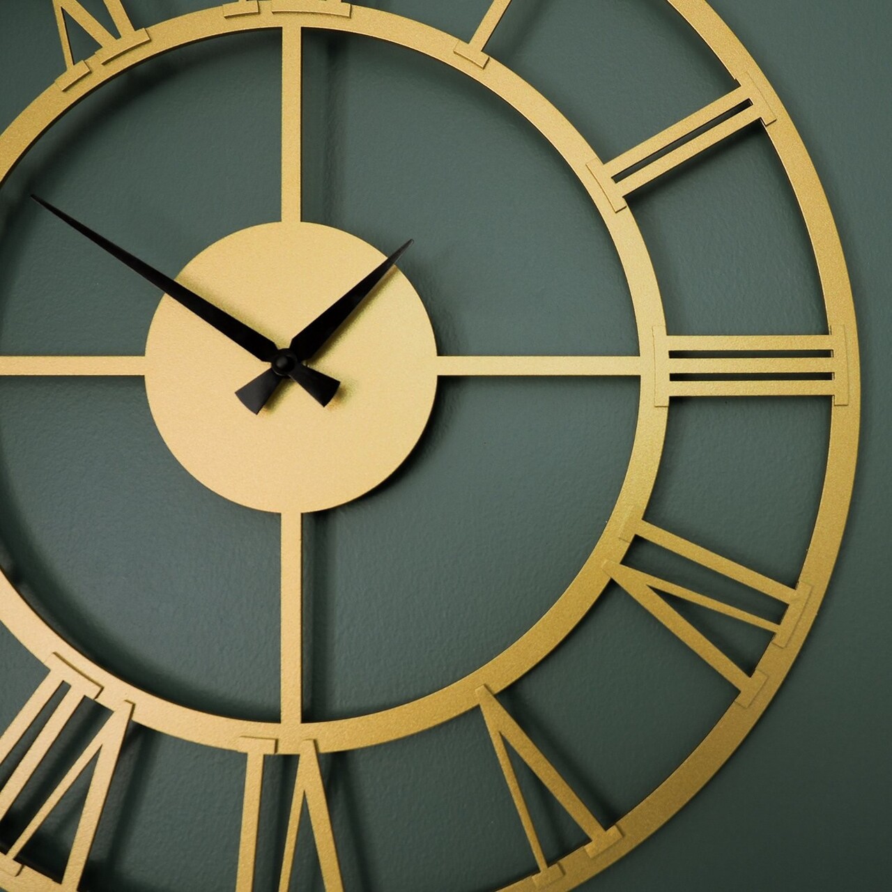 Ceas de perete, Roman Metal Wall Clock, Dimensiune: 49 x 49 cm, Auriu - view 5