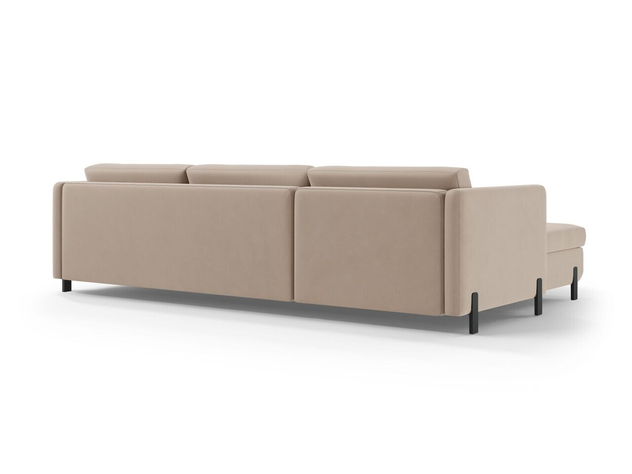 Coltar extensibil dreapta 4 locuri, Gloria, Micadoni Home, 266x170x88 cm, catifea, bej — imaginea 4