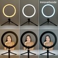 Lampa circulara Selfie Ring cu trepied si telecomanda Youaro,  InnovaGoods, 120 LED-uri