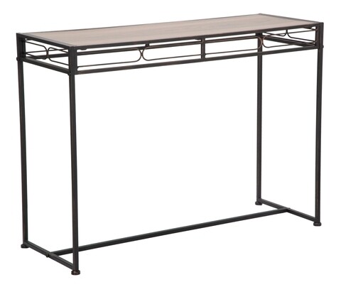 Consola Essential, Mauro Ferretti, 110 X 40 X 80 Cm, Fier/MDF, Negru/maro