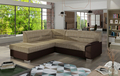 Coltar extensibil stanga 4 locuri ELTAP, BR08, Bergen, 247x214x83 cm, lemn/poliester, bej/maro inchis