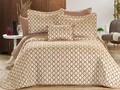 Set cuvertura de pat dubla 3 piese, Brillance - Stone, Dowry World, Catifea