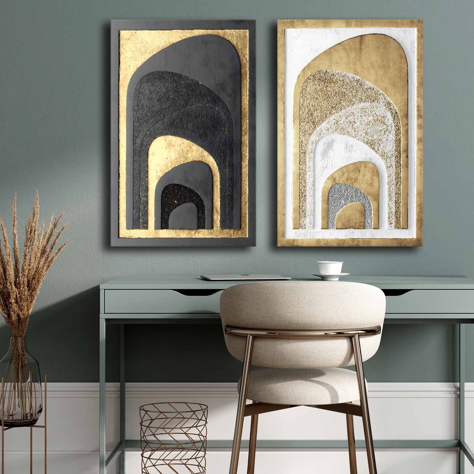 Tablou decorativ, 2P4570GSC-008, Lemn, Multicolor
