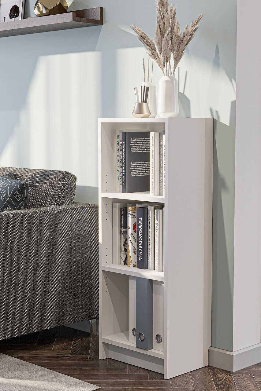Corp biblioteca Hanah Home Bili 3 Shelf 40x105x28 cm PAL Alb