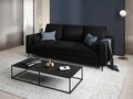 Canapea extensibila, Camellia, Mazzini Sofas, 3 locuri, cu lada de depozitare, 220x100x92 cm, catifea, negru