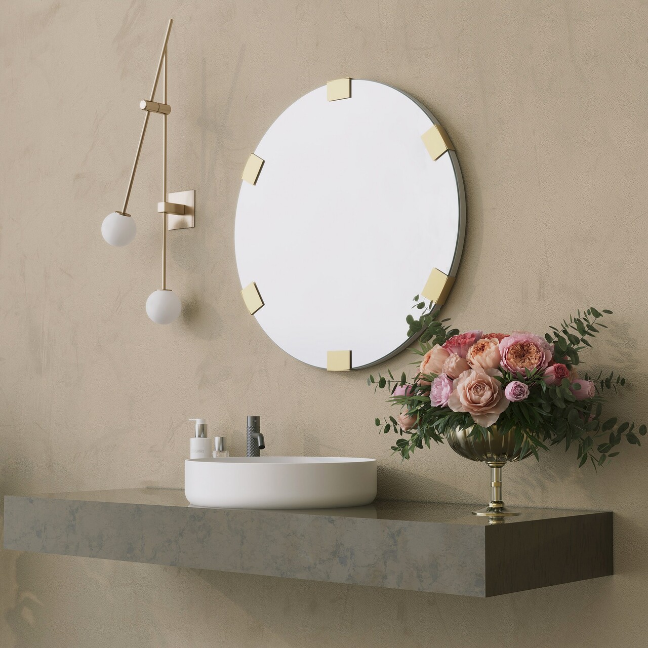 Oglinda decorativa, Neostill, Chakra Mirror, 100% CARTON DURO, Auriu - 1 | YEO