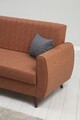 Canapea extensibila cu 3 locuri, Misty, 730MST1203, Cadru: METAL/LEMN, Caramiziu