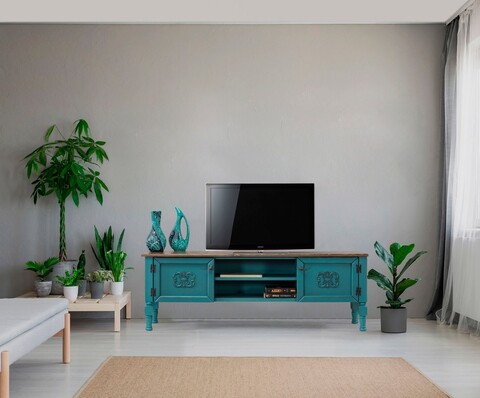 Comoda TV, Ephelia, Ada TV, 150x40x50 cm, MDF , Turcoaz
