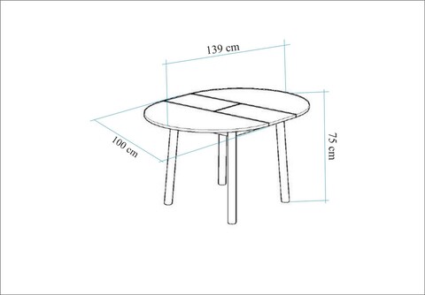 Masa de sufragerie extensibila, Vella, Oliver, 100x75x100 cm, PAL, Stejar / Alb