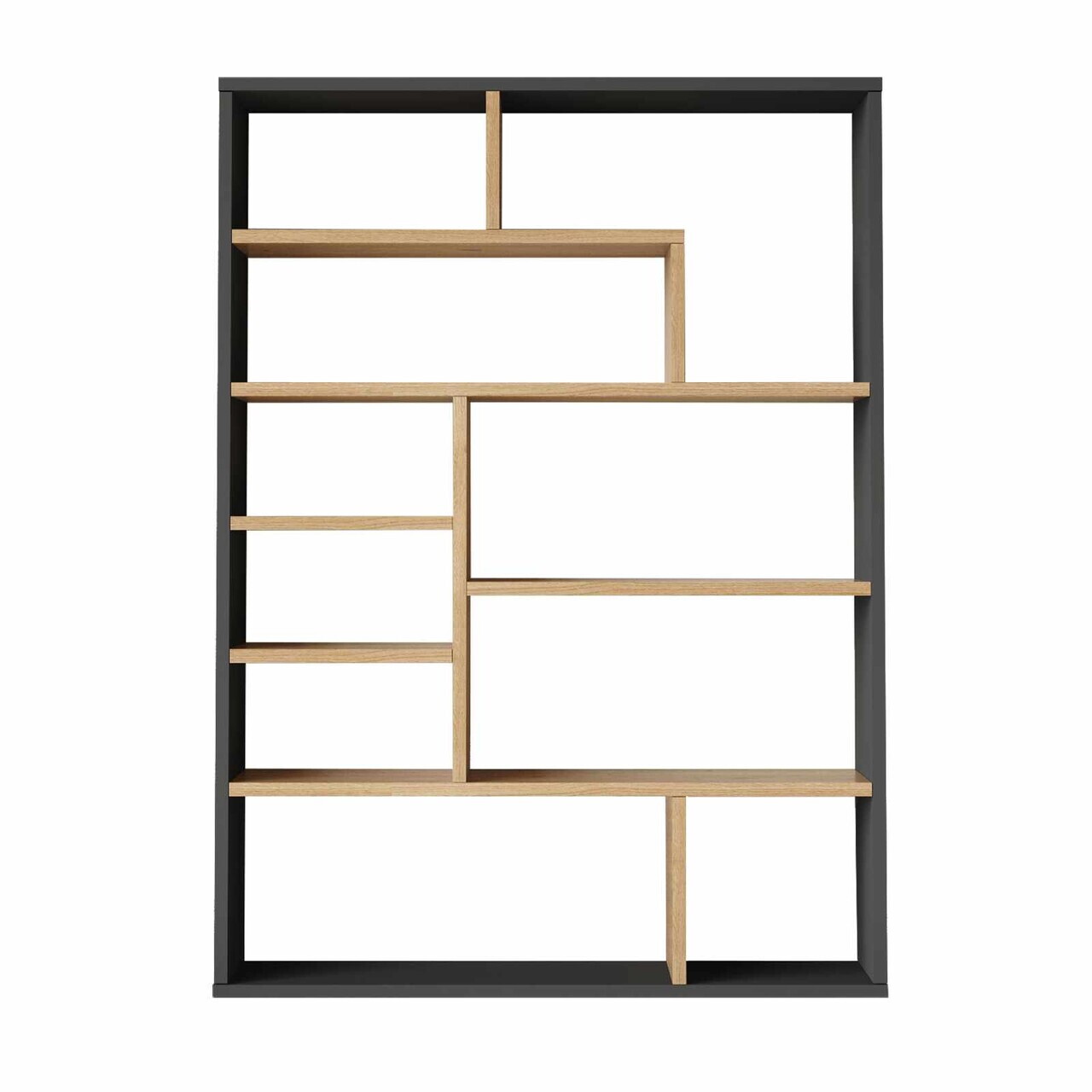 Corp biblioteca, Hanah Home, Kee1-Sa, 90x123.6x22 cm, PAL, Natural / Antracit — imaginea 4