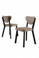 Set scaune 4 piese, Charlotte, Arfe, Cappuccino / Negru