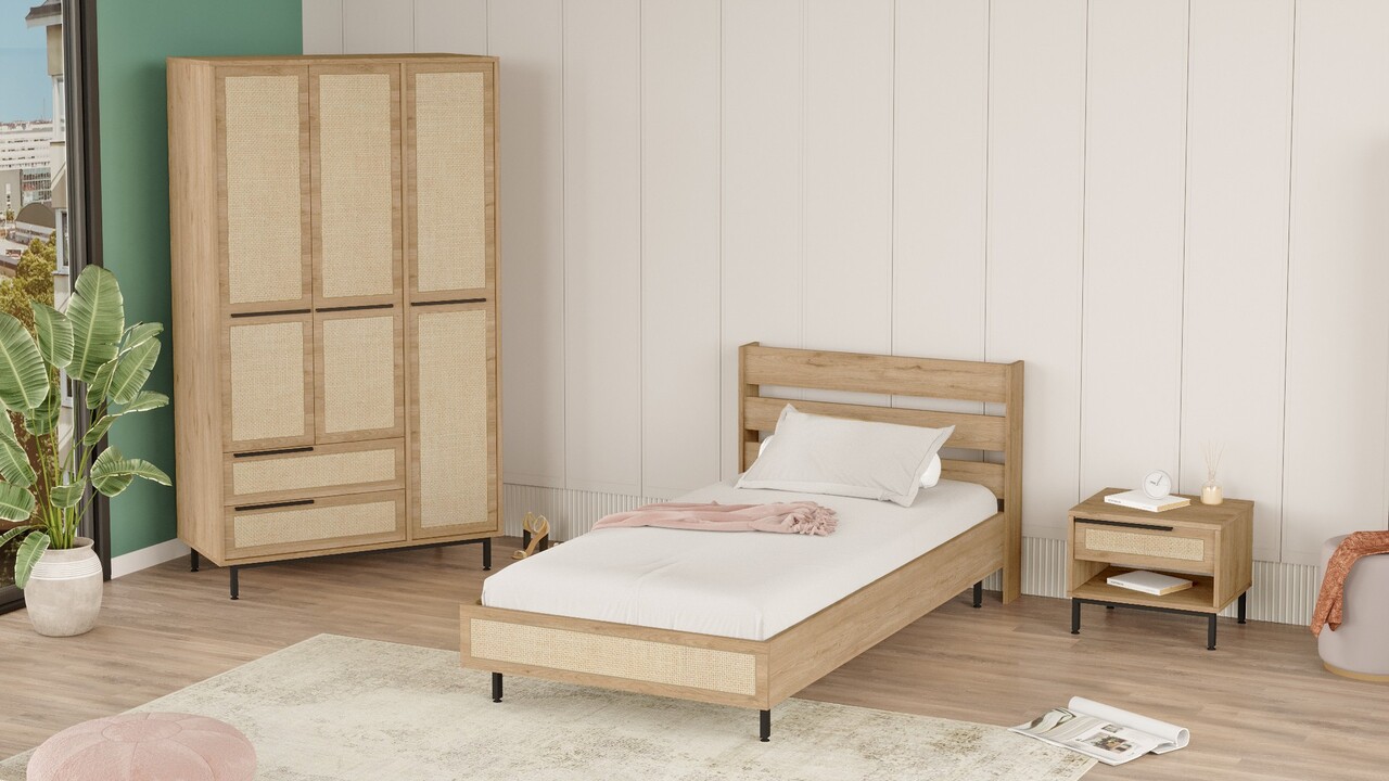 Set dormitor pentru copii, Locelso, ON23-SU, Stejar - 2 | YEO