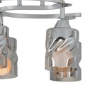 Plafoniera, Evea, L.40 l.35 H.26 cm, 4 x E27, 60W, metal/sticla, argintiu/alb