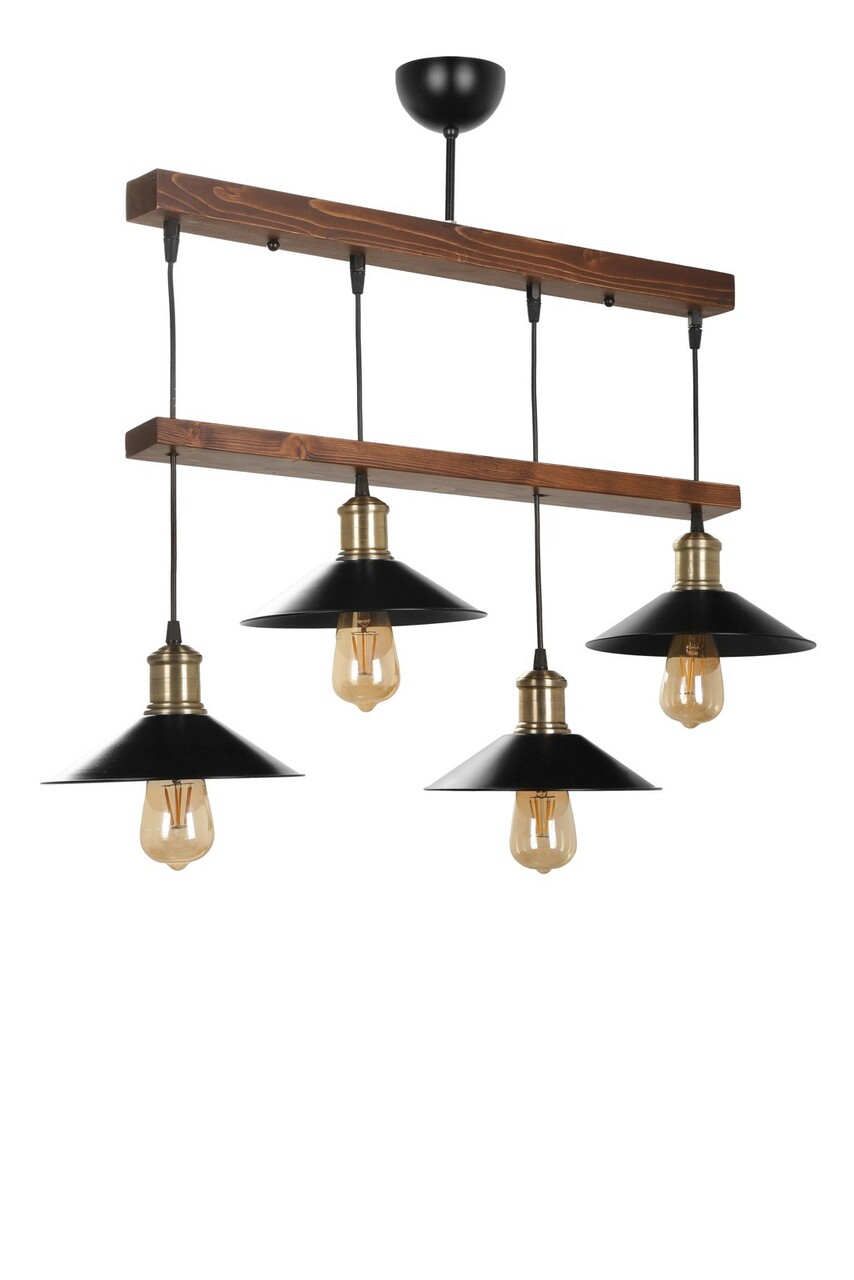 Lustra, Luin, 534LUN3410, Lemn, Maro / Negru