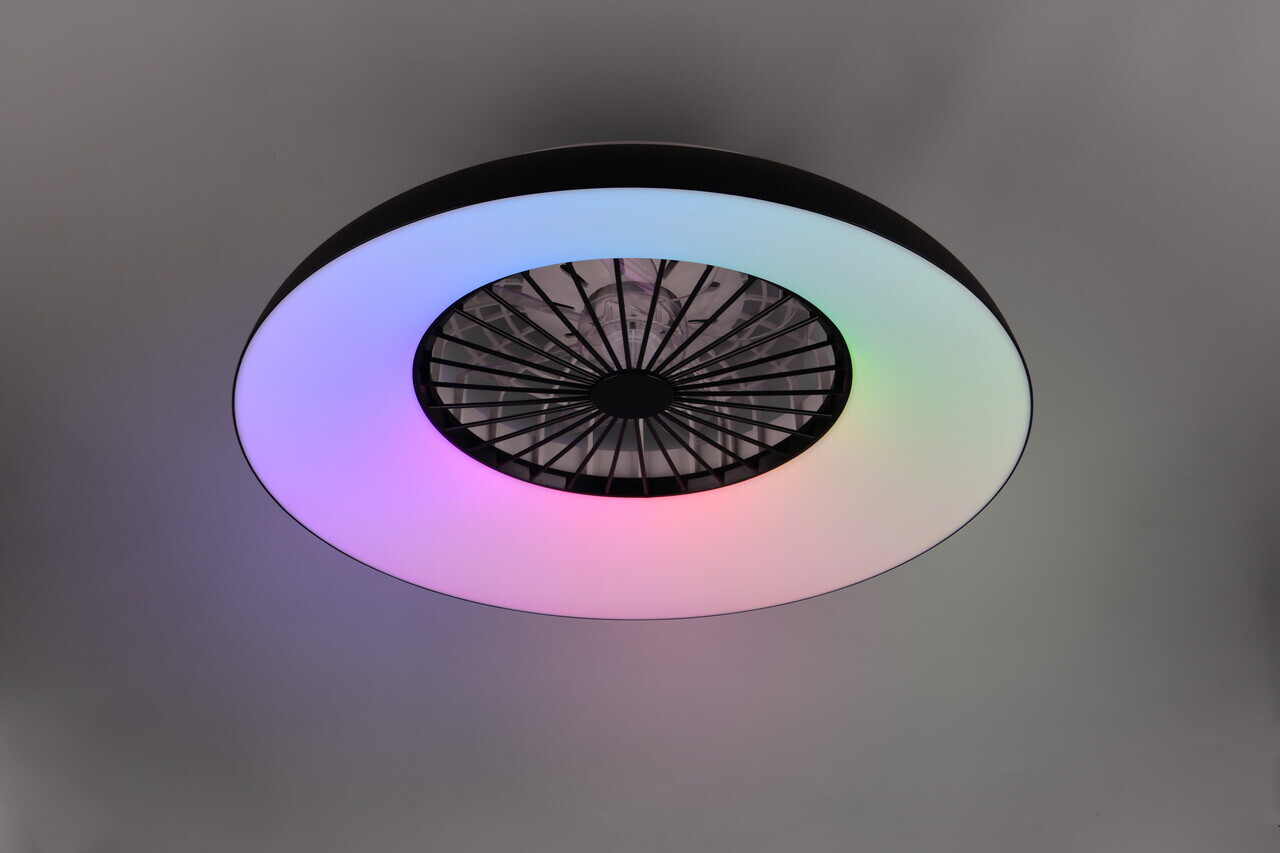 Plafoniera cu ventilator Svaerholt, RL, 60x19.5 cm, 34W/4W, 1x SMD/1x LED, plastic, alb/negru - view 3