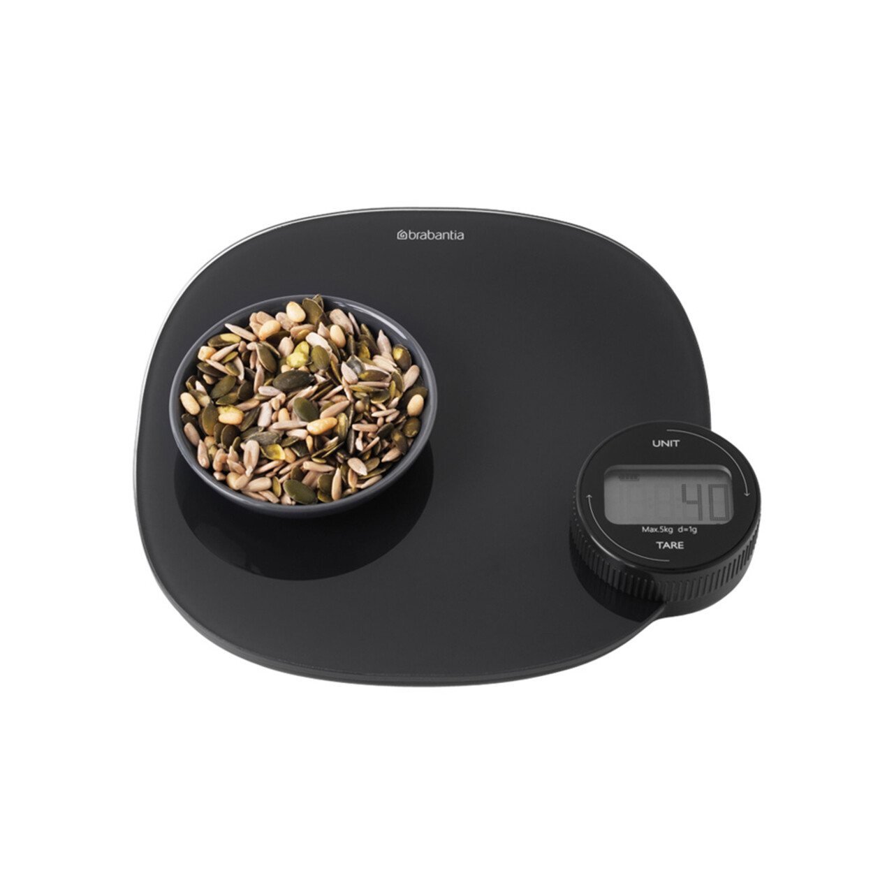 Cantar de bucatarie, Brabantia, Tasty+, 20.5x20.5x3.3 cm, plastic, gri inchis - 2 | YEO