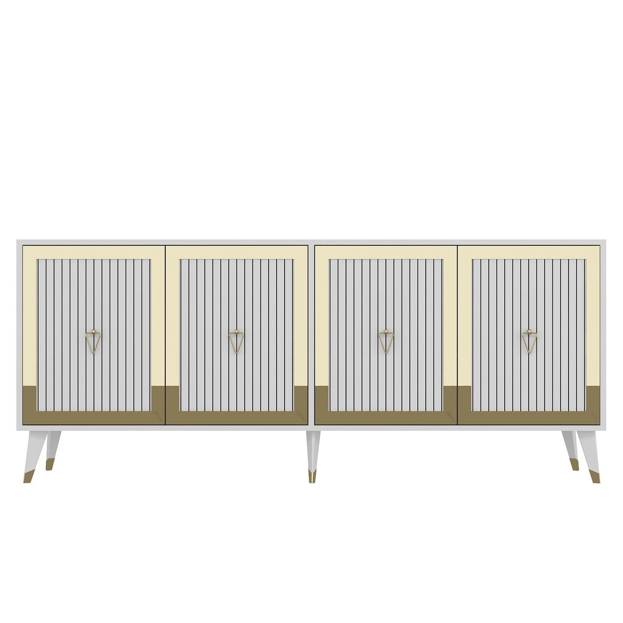 Consola, Hanah Home, Benner, 180x78.6x35 cm, PAL , Alb/Auriu - view 3