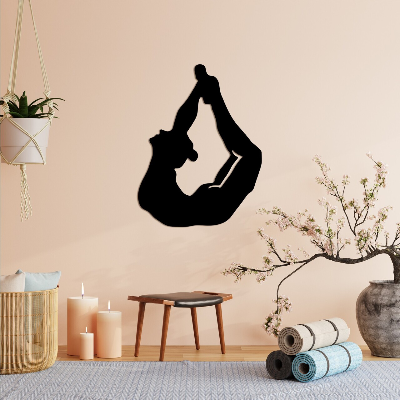 Decoratiune de perete, Yoga 3, Dimensiune: 38 x 50 cm, Negru — imaginea 3