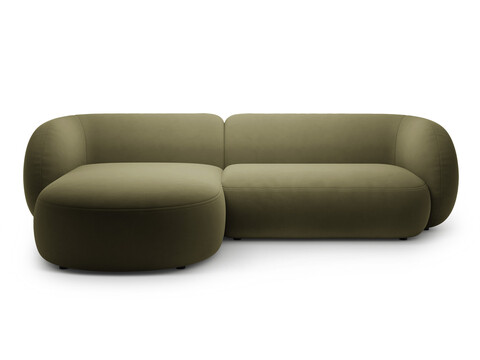 Coltar stanga 3 locuri, Kate, Micadoni, 285x176x76 cm, catifea, verde