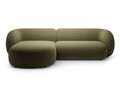 Coltar stanga 3 locuri, Kate, Micadoni, 285x176x76 cm, catifea, verde