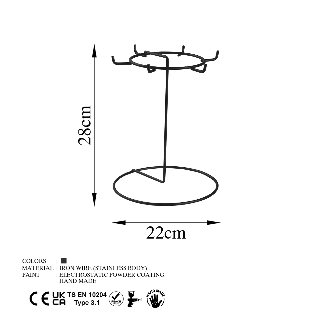 Suport pentru bijuterii, TK-001-B, Negru - view 8