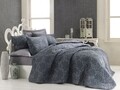 Set cuvertura de pat dubla matlasata, Eponj Home, Jamie Anthracite, 3 piese, 65% bumbac, 35% poliester, antracit
