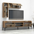 Comoda TV, Hommy Craft, Samba, 180x52x35 cm, Nuc / Albastru