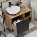 Set Dulap de Baie cu Chiuvetă și Oglindă (2 Piese), Hanah Home, 2472, MDF, Pin Atlantic / Antracit