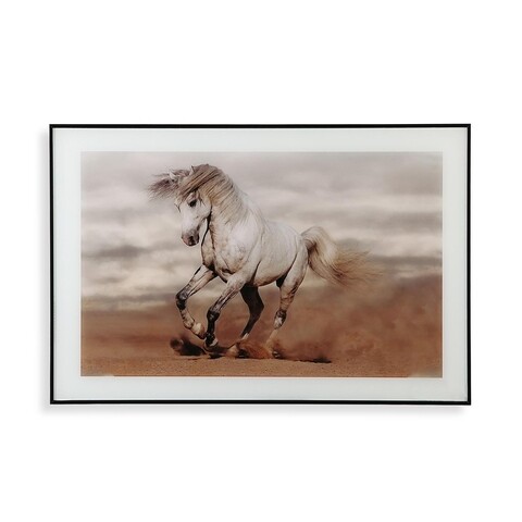 Tablou decorativ earth horse, versa, 40 x 60 cm, sticla/mdf