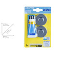 Set 2 adaptoare Premium & Classic, Wenko, 4x1.5 cm, plastic, argintiu lucios