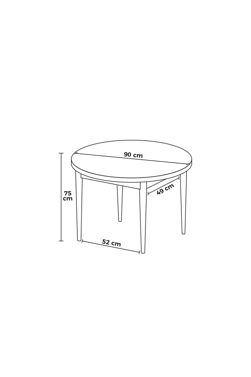Masa, Hanah Home, Osle, 90x75x90 cm, Alb / Crom — imaginea 3