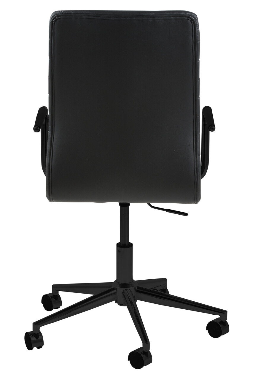 Scaun de birou Winslow, Actona, 51x58x103 cm, rotativ, piele ecologica/otel, negru - view 3