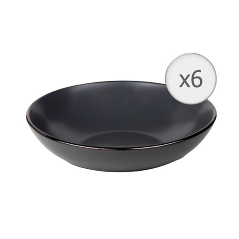 Set 6 farfurii adanci calypso, heinner, Ø20 cm, ceramica, negru