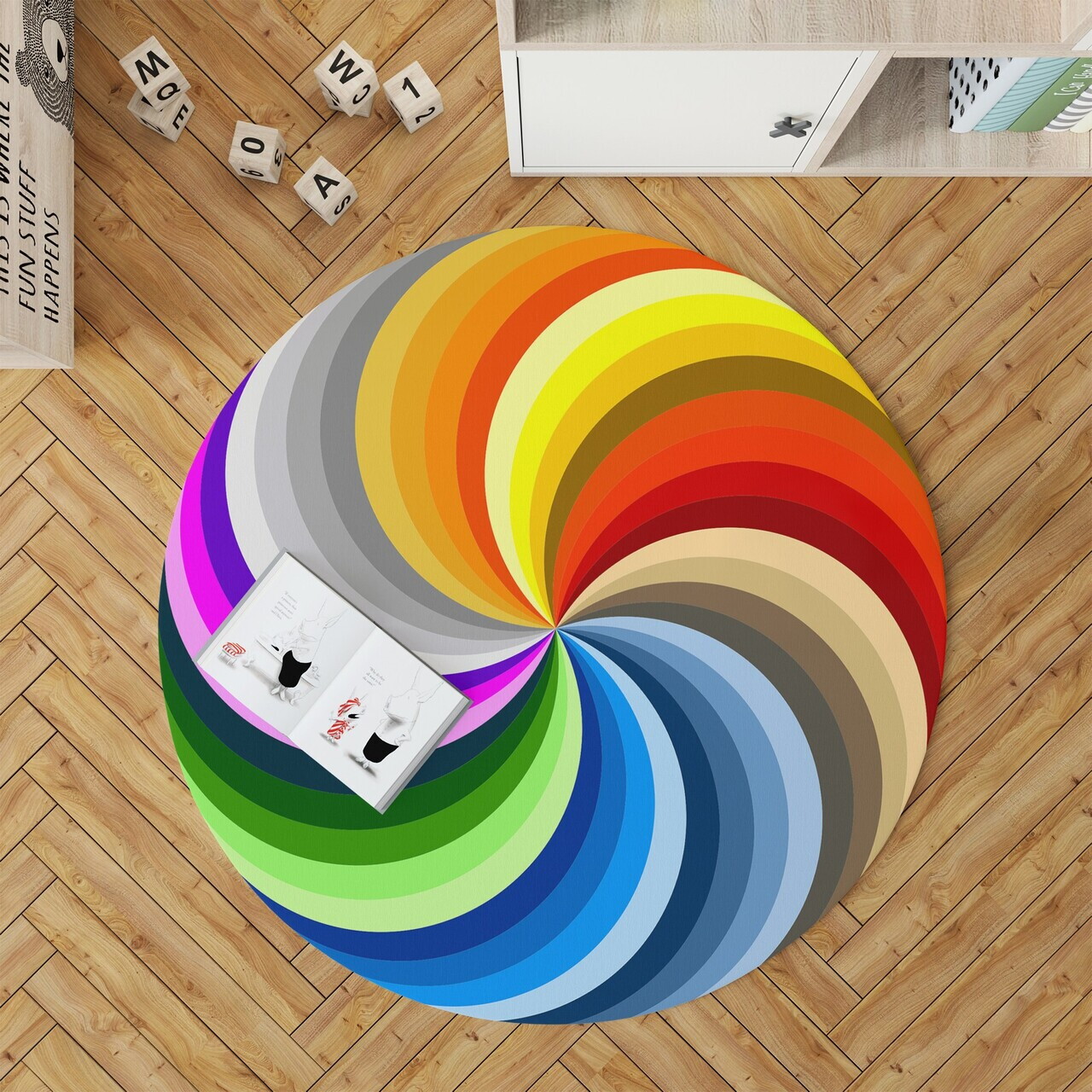 Covor, Woopamuk141, 120x120 cm, Bumbac/Poliester, Multicolor - view 2