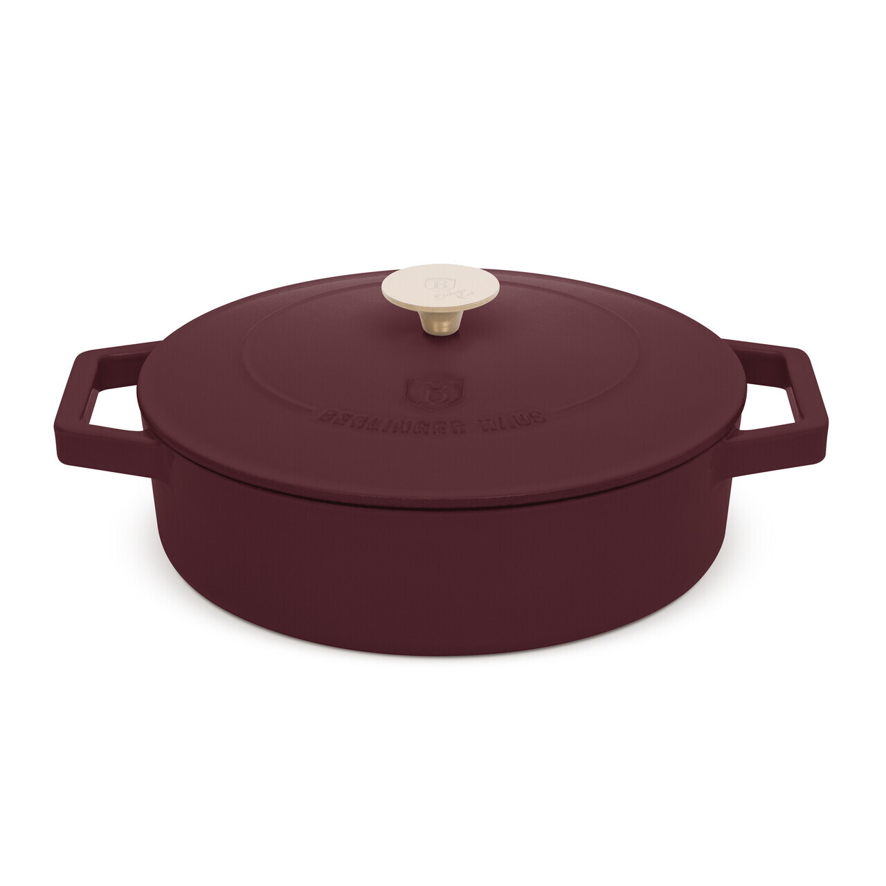 Oala cu capac Berlinger Haus, Leonardo, 26 cm, 2.57 L, fonta, visiniu mat - imagine 2