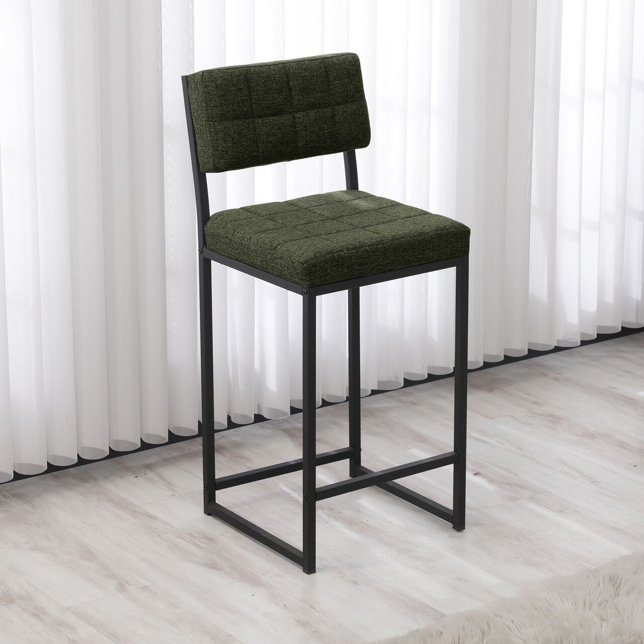 Scaun de bar, Hanah Home, Retro, 40x98x40 cm, Verde - imagine 2