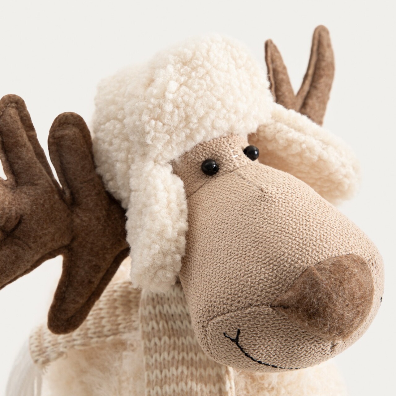 Decoratiune ren Tapan, Homla, 47 cm, poliester/otel/plastic, bej - 2 | YEO