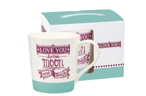 Cana in cutie cadou, love you, churchill, portelan fine bone china, 300 ml