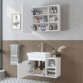 Set Dulap de Baie cu Chiuvetă și Oglindă (2 Piese), Hanah Home, 2917, MDF, Alb
