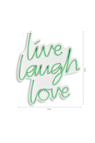 Decoratiune luminoasa LED, Live Laugh Love, Benzi flexibile de neon, DC 12 V, Verde