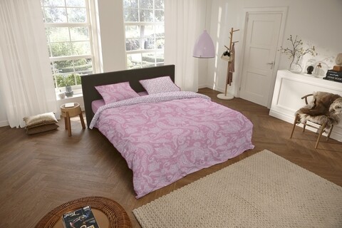 Lenjerie de pat pentru doua persoane, Descanso Cairo, 100% bumbac satinat, 3 piese, multicolor
