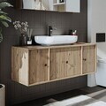 Dulap de baie cu chiuvetă, Hanah Home, 2565, MDF, Maro